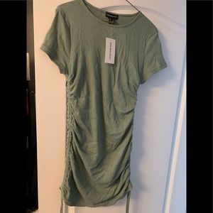 Ruched sage green dress
